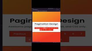 CSS Pagination Design using simple html and css #shorts