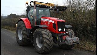 Hedge Cutting with Massey Ferguson 6490 & Shelbourne Reynolds Trimmer