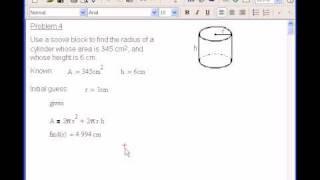 Numeric Solutions in Mathcad