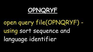 open query file(OPNQRYF) - using sort sequence and language identifier