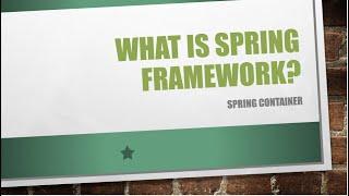 1. Introduction to the SpringFramework Part-1