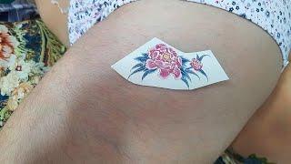 [4k]beautiful temporary tattoo magic flower:how to apply a old school tattoo Candy nora