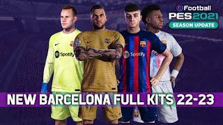 PES 2021 NEW BARCELONA SPOTIFY FULL KITS 2022/2023 | FULL PREVIEW