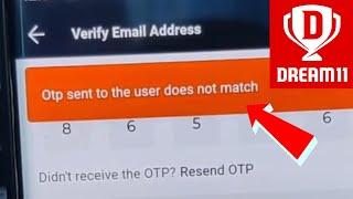 Dream11 gmail otp sent to the user does not match Problem solve