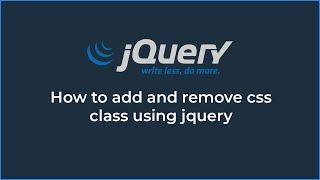 How to add and remove class using jquery