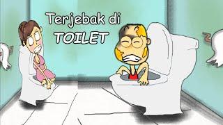 Kartun lucu Terjebak di Toilet