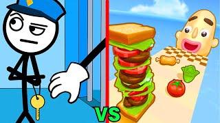 Sandwich Runner Vs Thief Puzzle - Walkthrough All Levels ASMR Gameplay, Best Android, iOS , Gameplay