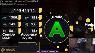 Cat, Sabi-tyan - Kitsune no Yomeiri [fun]+HD 97.96% A pass (18x miss)