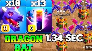 Th16  Dragon & Bat Spell Attack Strategy 2024!! 18 Dragon + 13 Bat Spell  Clash of clans