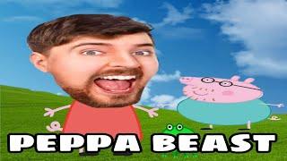 peppa pig goes to a Mr Beast challenge