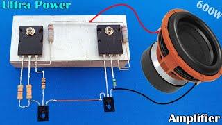 Simple Ultra Power Heavy Bass Amplifier Using 2SC5200 & 2SA1943 Transistor - Powerful