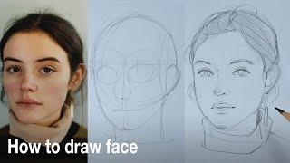 How to draw a face / step by step / draw with me