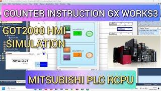 GX Works3 : Counter Instruction Mitsubishi PLC RCPU Series With HMI GOT2000 GT Designer3 Simulation
