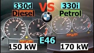 Acceleration Battle | E46 | BMW 330i vs 330d | 170 vs 150 kW | Power vs Torque