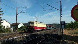 Eisenbahnverkehr im Maintal in Himmelstadt mit ICE, Regional und Güterverkehr