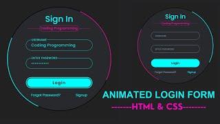 How To Design Animated Login Form With Floating Placeholder by HTML & CSS | Web Development Tutorial