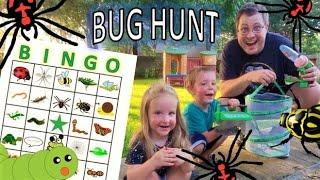 BINGO Vacuum BUG HUNT for Kids!! COCOON HATCH, Spiders, FIRE ANTS, Cicada, TOADS, Moth & MORE!!