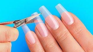 20 NAIL HACKS AND MANICURE LIFE HACKS || Nail art projects for beginners