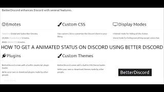 How To Get A Animated Status On Discord! (BETTER DISCORD)