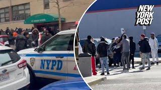 Migrants brawl with boxing gloves in ‘fight club’ near NYC shelter — with onlookers egging them on