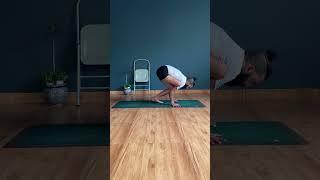 Eka Pada Galavasana, an arm balance that is called Flying Pigeon pose #armbalance #iyengaryoga