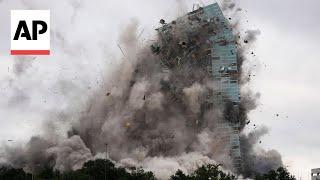 Hurricane-damaged Louisiana skyscraper is imploded