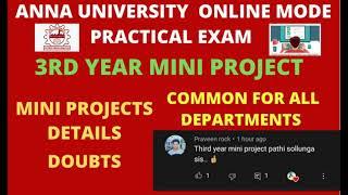 Anna university online mode practical exam | 3Rd year mini project details and doubts 