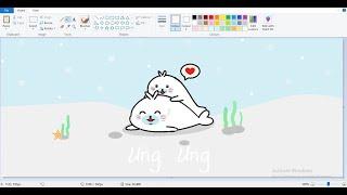 Program paint วาดอุ๋งอุ๋ง Ep.3 || สอนวาดรูป อุ๋งๆ แมวน้ำ น่ารักๆ( - -) แบบง่ายๆ By โปรแกรม Paint