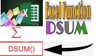 How To Use Excel List Fuctions DSUM