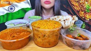 INDIAN FOOD | MUKBANG ASMR EATING | CHICKEN BIRYANI, CHICKEN TIKKA MASALA #asmr #mukbang #indianfood