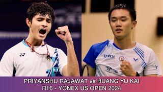 Priyanshu Rajawat vs Huang Yu Kai | Badminton Yonex US Open 2024