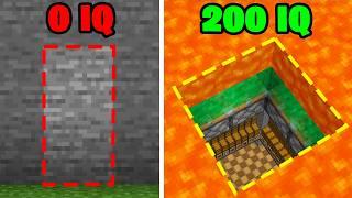 0 IQ vs 200 I﻿Q Secret Bases in Minecraft