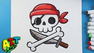 How to Draw a PIRATE SKULL