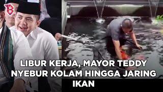 Nyebur kolam hingga jaring ikan, kegiatan Mayor Teddy saat libur kerja ini viral dispill sang kakak