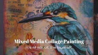 How to Add a Focal Point in a Mixed media Collage Painting
