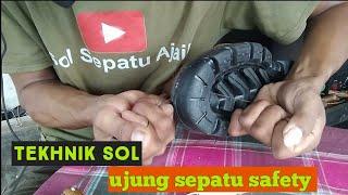 VIDEO CARA MENJAHIT UJUNG SEPATU SAFETY DENGAN TEKHNIK JAHIT BAWAH