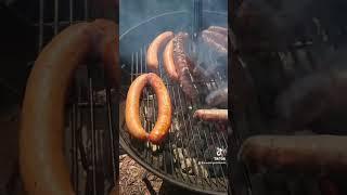 Greek sausage on the kettle. #webergrill #greek #spring