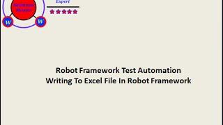 Robot Framework Write To Excel File