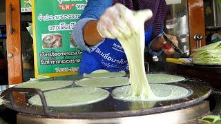 Thai Cotton Candy Crepes (Roti Sai Mai)Thai Street Food