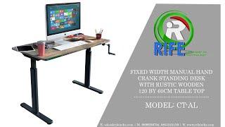 Manual Hand Crank Height Adjustable Desk | CT-AL | Rife Technologies