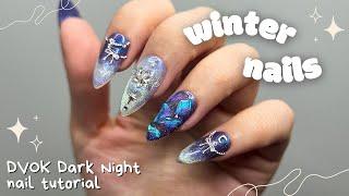 Magnetic Gel Polish - DVOK Dark Night Unboxing and Winter nail art tutorial