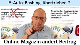 E-Auto: Studie zu weit verbogen? Online Magazin entschuldigt sich.