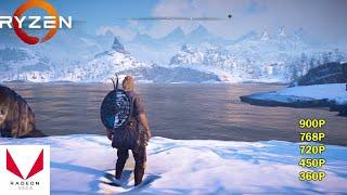 Assassin's Creed Valhalla - 900P , 768P , 720P , 450P , 360P - AMD Ryzen 5 2500U | Vega 8 -