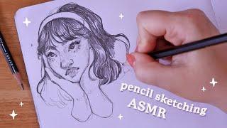 ASMR Sketchbook Drawing Session  pencil sketching sounds, no music, birds chirping background noise