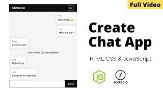 Create Real-time Chat App using HTML, CSS, JavaScript, NodeJS & Socket.io | Full Video