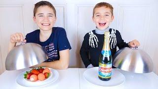 GUMMY FOOD VS REAL FOOD CHALLENGE - Kids Eat Real Fish, Champagne... - Super Gross Food !