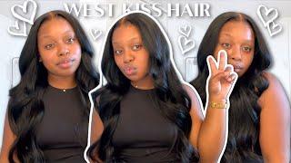 BOMBSHELL BADDIE CURLS & MELTED HD LACE! GLUELESS 5X5 CLOSURE WIG INSTALL! FT. WEST KISS HAIR