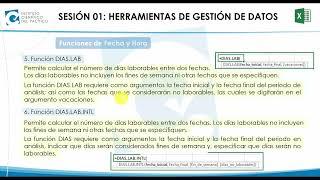 EXCEL ECONOMISTAS-S01-FUNCIÓN DE FECHA Y HORA