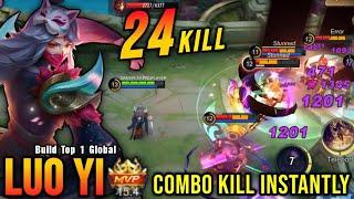 24 Kills!! Instant Kill Combo Luo Yi Brutal Burst Damage - Build Top 1 Global Luo Yi ~ MLBB