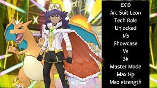 Arc Suit Leon Six Star EX. Tech Role Unlocked.  1/5 Showcase vs 3k Master Mode. Pokemon Masters EX.